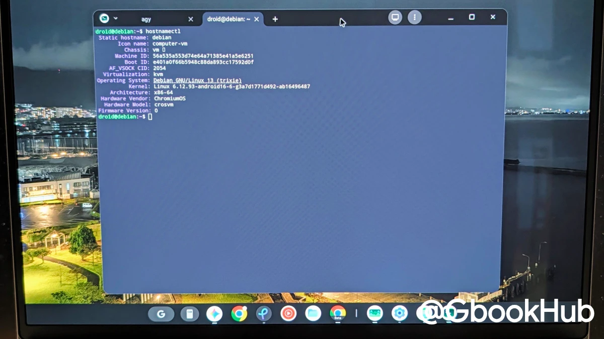 Googlebook Linux Terminal