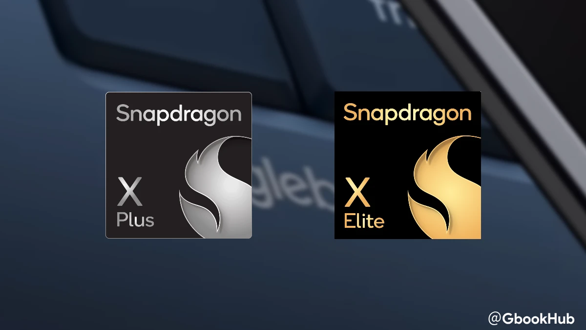 Googlebook with Qualcomm Snapdragon X Plus and X Elite chip Logo