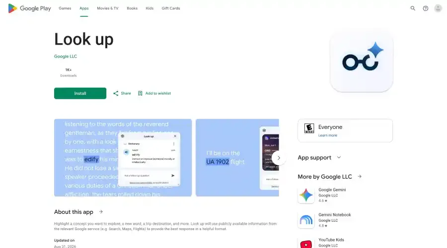 Googlebook Look up 2