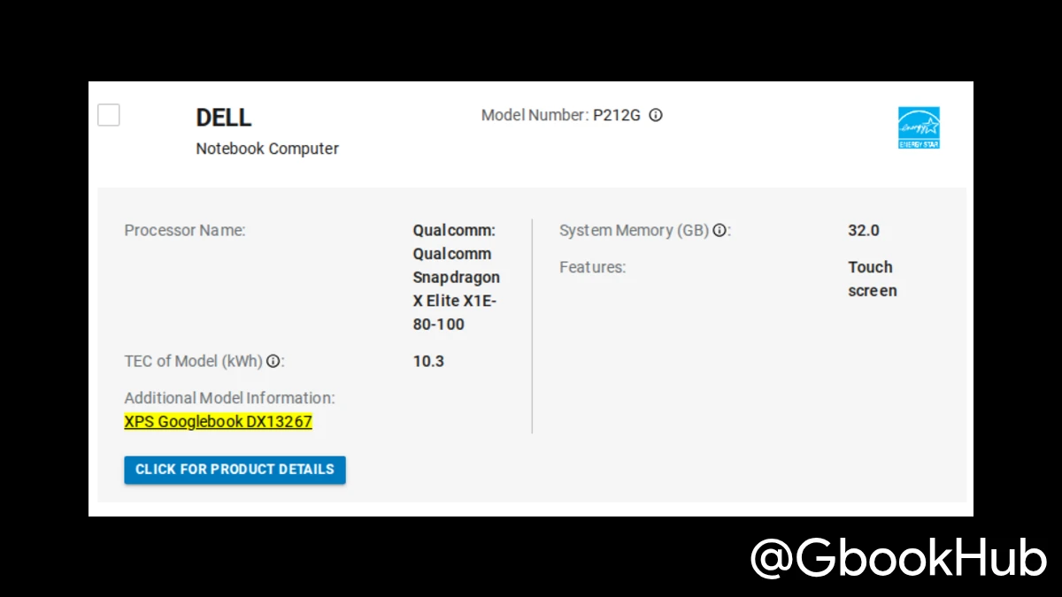 Dell Xps Googlebook Dx13267 Energy Star Specs