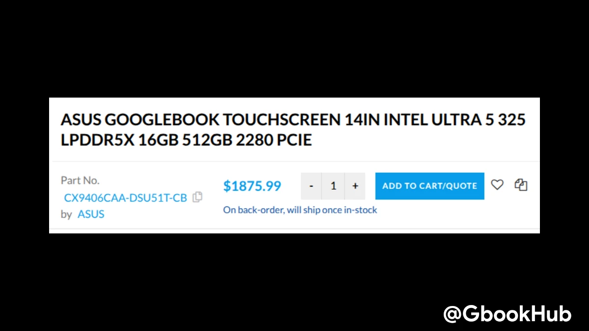 Asus Googlebook Cx9406 16gb Variant