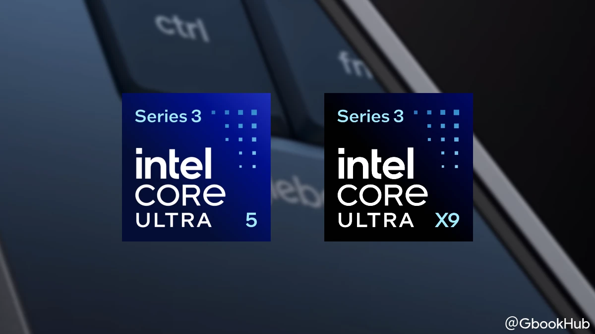 Googlebook and Intel Core Ultra Series 3 Panther Lake Logo