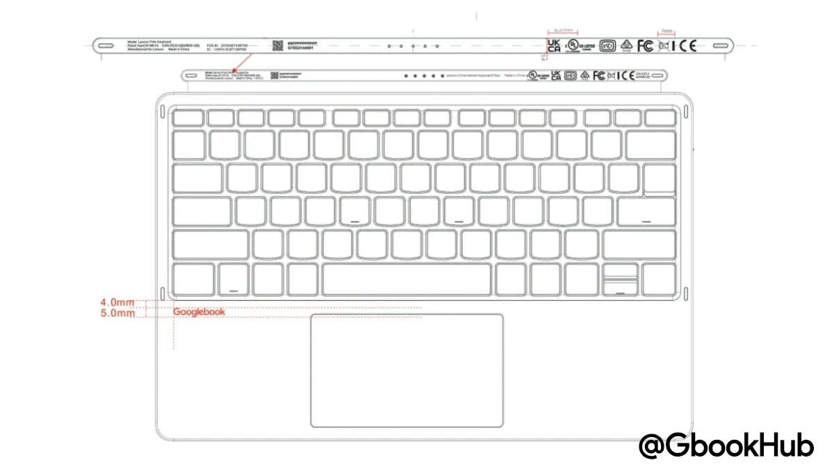 Lenovo Googlebook Duet M Keyboard Fcc Image