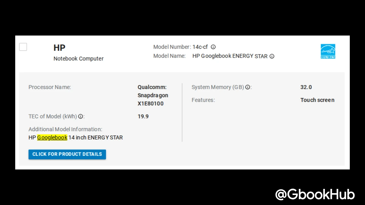 Hp Googlebook 14c-cf Energy Star