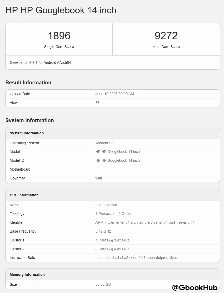 Hp Googlebook 14 Inch Geekbench